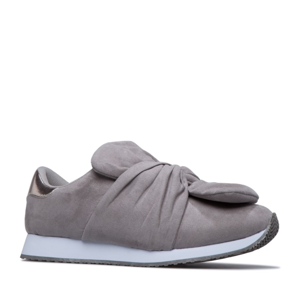 Big Bow Tennis Shoes Grey